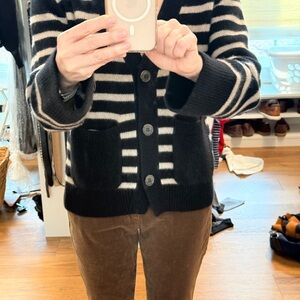 Striped navy and cream Women's Cardigan